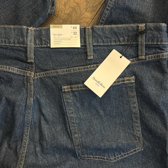 Goodfellow - Big and Tall straight dark jeans NWT - Picture 3 of 5